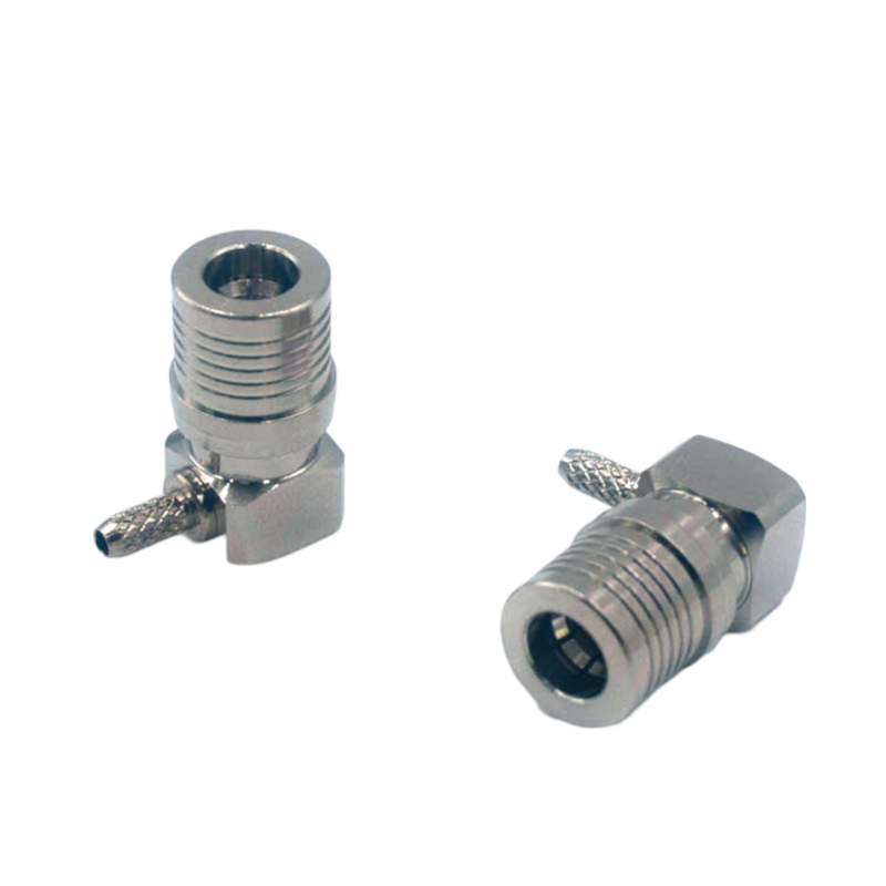 QMA male right angle connector for RG316 cable