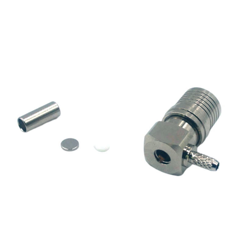 QMA male right angle connector for RG316 cable