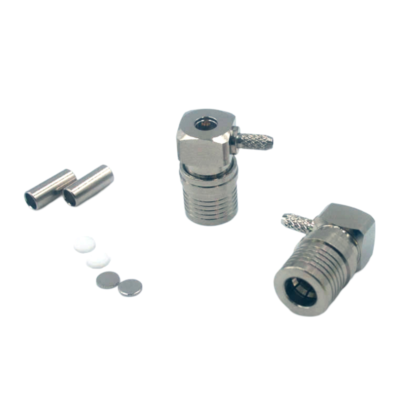 QMA male right angle connector for RG316 cable